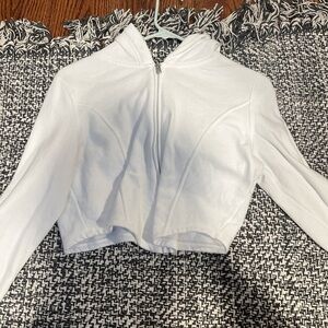 hollister cropped white hoodie corset